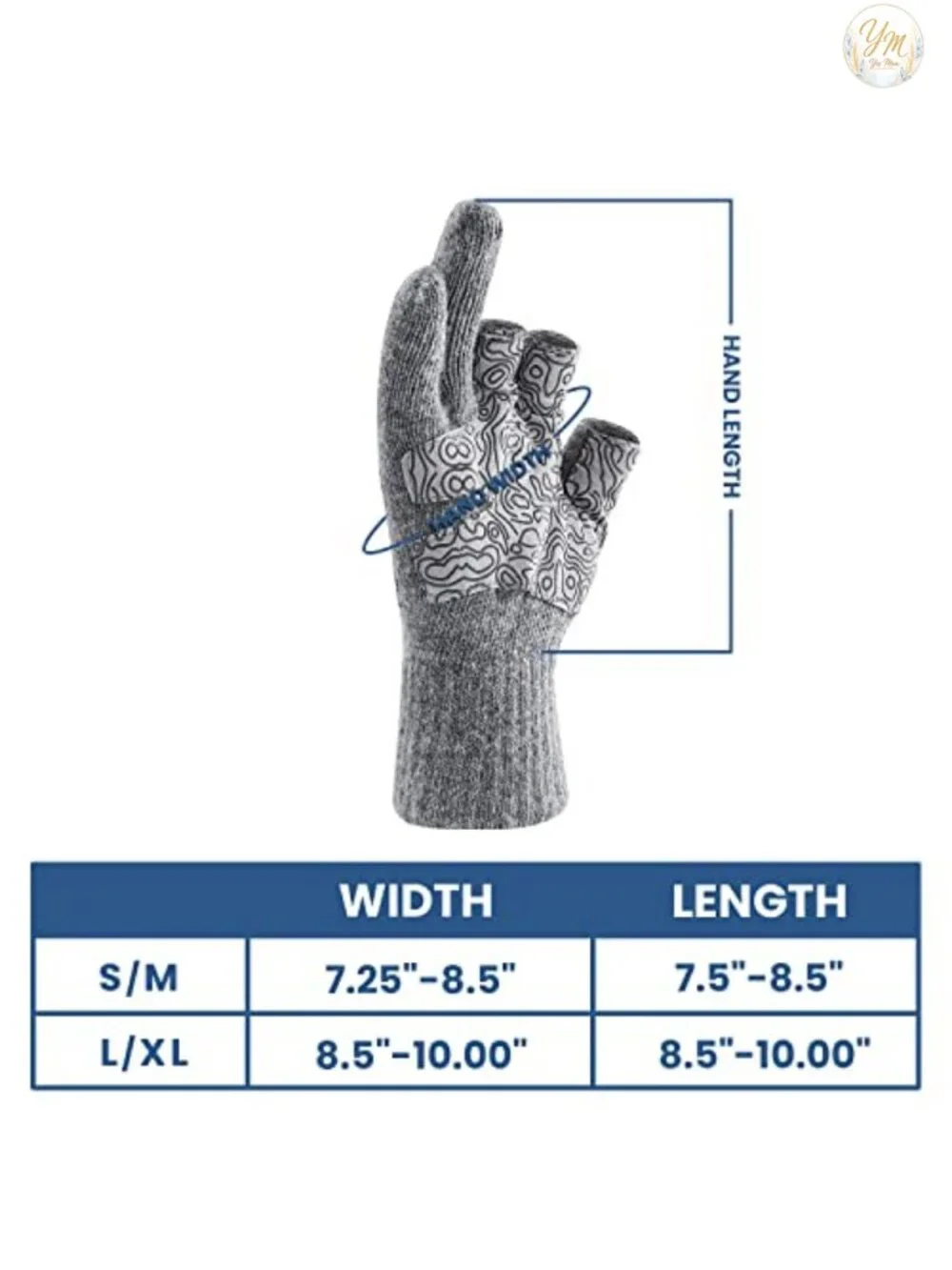 Wool Fingerless Fishing Gloves Men Women Winter Anti-Slip Palm